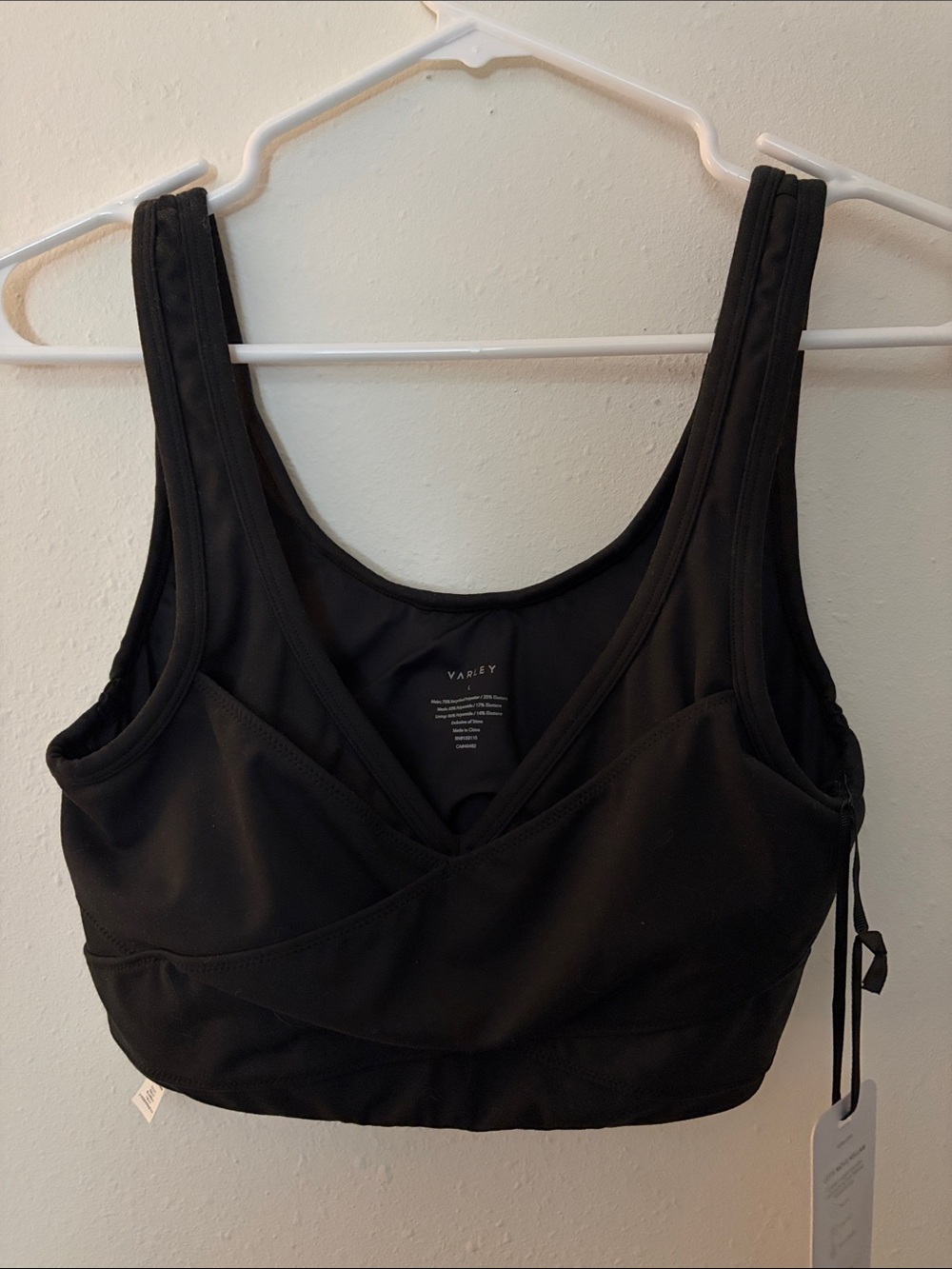 Varley Black V-Neck Medium Support Sports Bra